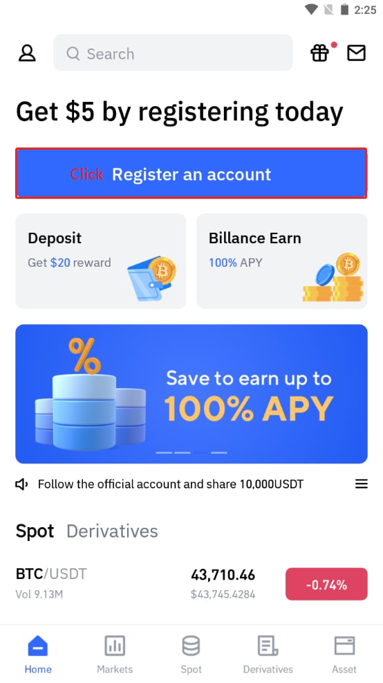 ورود به صرافی تپ بیت tapbit با موبایل